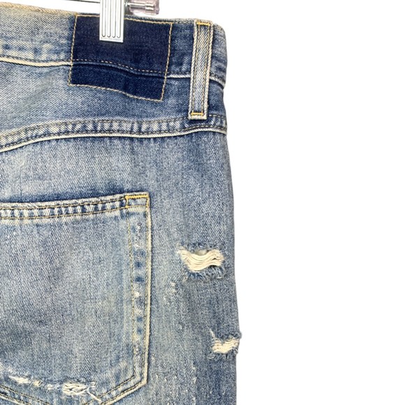 AMO Women Ace Starboard Destroy Ankle Jeans Size 27 Cotton Button Fly - Picture 12 of 13
